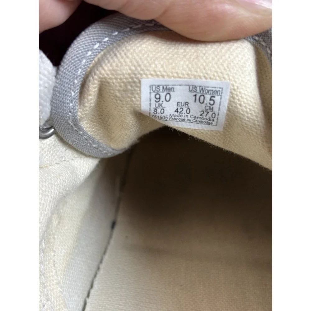 Vans Gray Canvas Skateboarding Shoes Gum Sole Lace-Up US Men's 9 D